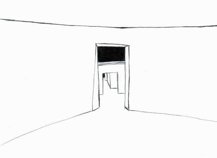 Eingang – Kugelschreiber auf Papier - Kugelschreiber Kunst