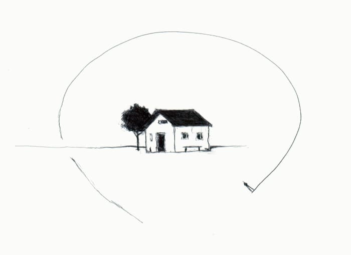 Haus – Kugelschreiber auf Papier - Kugelschreiber Kunst Bic-Art Ballpoint Art