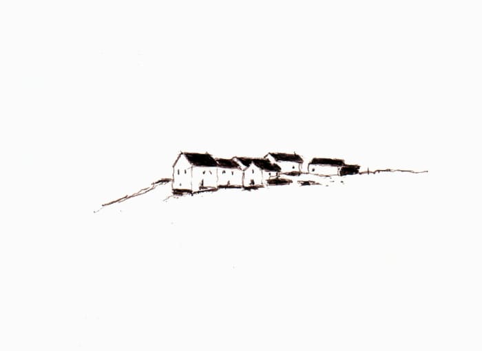 Simplon – Sepia Fineliner auf Papier - Pitt Artist Pen Farber Castell