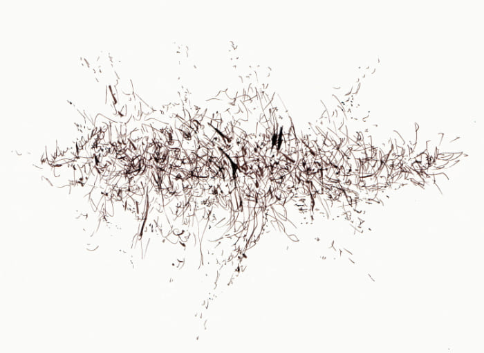 Telefon-Skizze – Sepia Fineliner auf Papier - Pitt Artist Pen Farber Castell