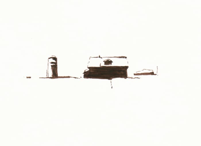 Kandertal – Sepia Fineliner auf Papier - Pitt Artist Pen Farber Castell