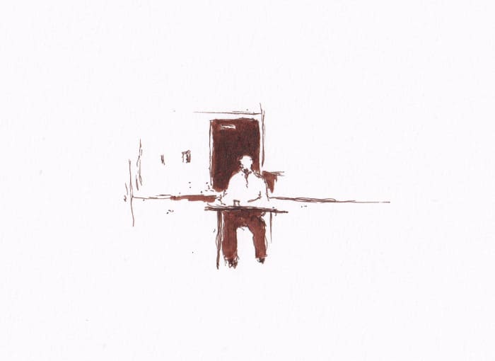 Kaffee und gut – Sepia-Tinte auf Papier