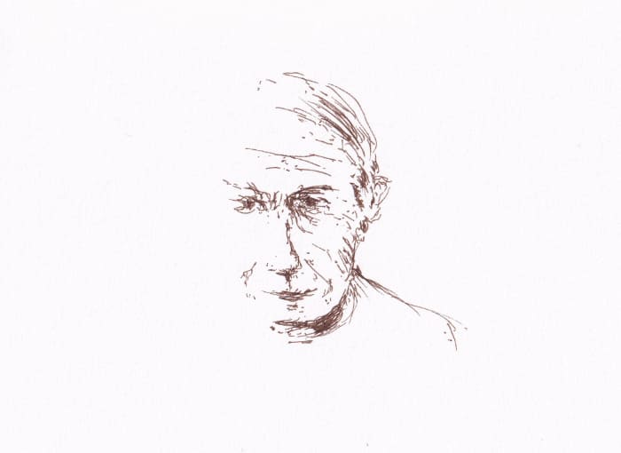 Porträt Skizze Porträt Skizze – Sepia-Tinte auf Papier