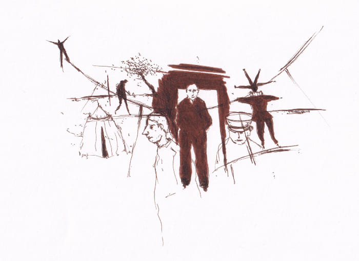 Keine Idee – Sepia-Tinte auf Papier