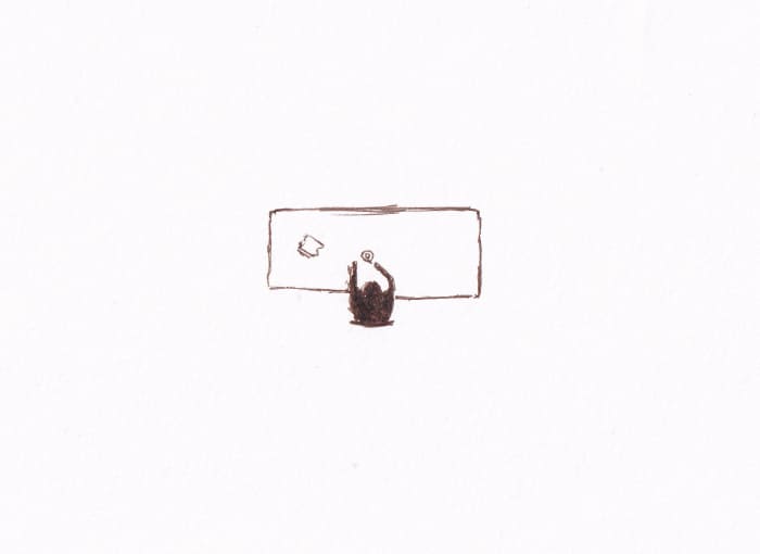 Kaffeetrinker – Sepia-Tinte auf Papier