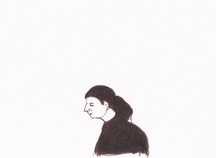 Paar bleibt verbunden – Sepia-Tinte auf Papier