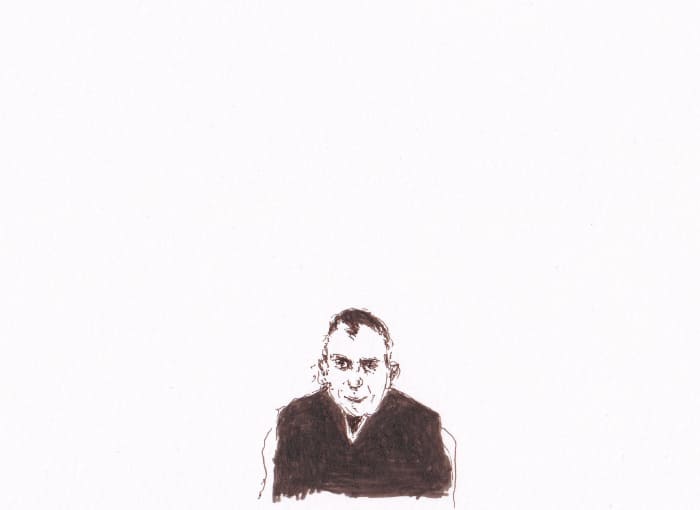 Porträt – Sepia-Tinte auf Papier