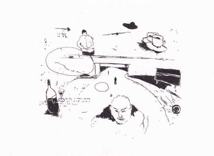 Gezeichnetes am Wegrand Gezeichnetes am Wegrand – Schwarze-Tinte auf Papier