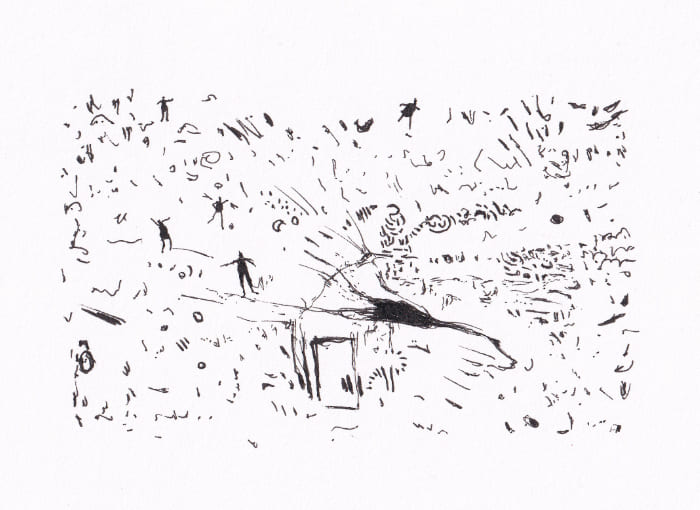 Zeichnung und Gekritzel Zeichnung und Gekritzel – Schwarze-Tinte auf Papier