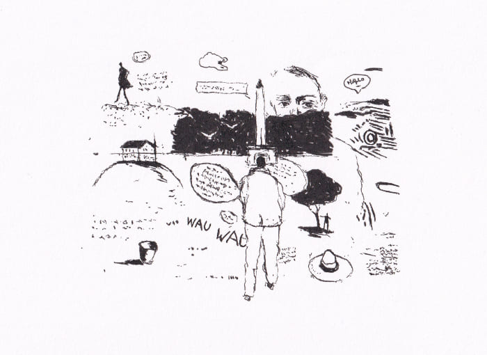 Eine wilde Mischung – Schwarz-Tinte auf Papier