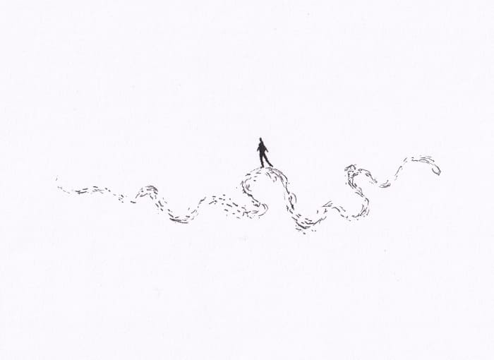 Skizze – Tänzer – Schwarz-Tinte auf Papier