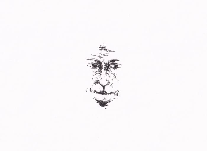 Skizze – Gesicht – Schwarz-Tinte auf Papier