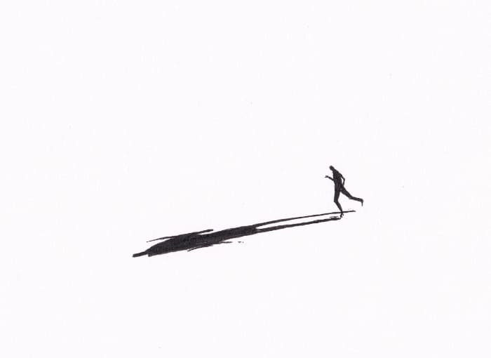 Skizze – Läufer – Schwarz-Tinte auf Papier