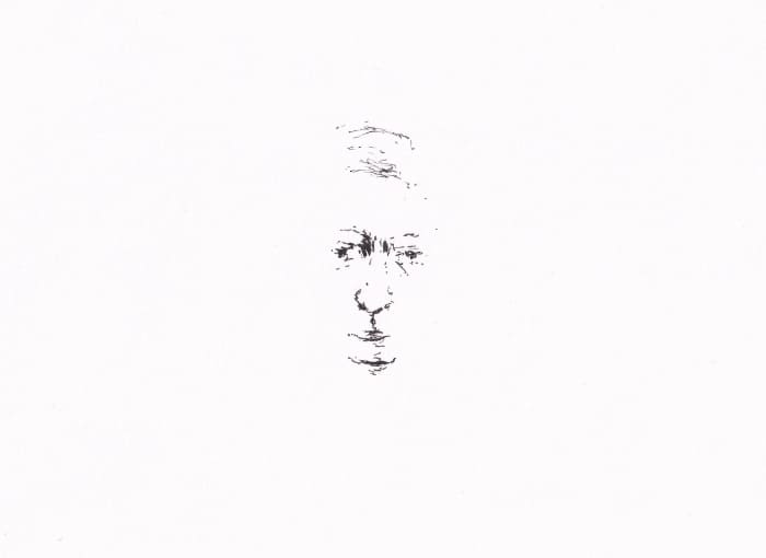Skizze – Gesicht – Schwarz-Tinte auf Papier