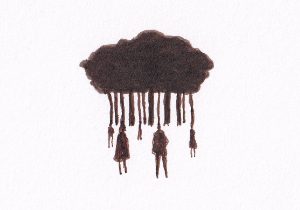 Menschengruppe Baumgruppe