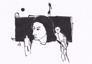 Porträt einer Frau mit Zubehör