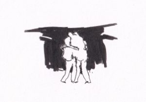 Zwei Personen die sich umarmen