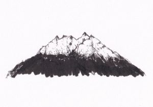 Verschneite Berggipfel